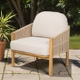 thumbnail image 3 of Tcbosik Outdoor Chairs Set of 2, Accent Chair with Cushion and Wood Frame, Armchair with Woven Rope, Modern Club Chair for Garden, Patio, Deck, Easy Assembly, Beige & Teak, 3 of 9