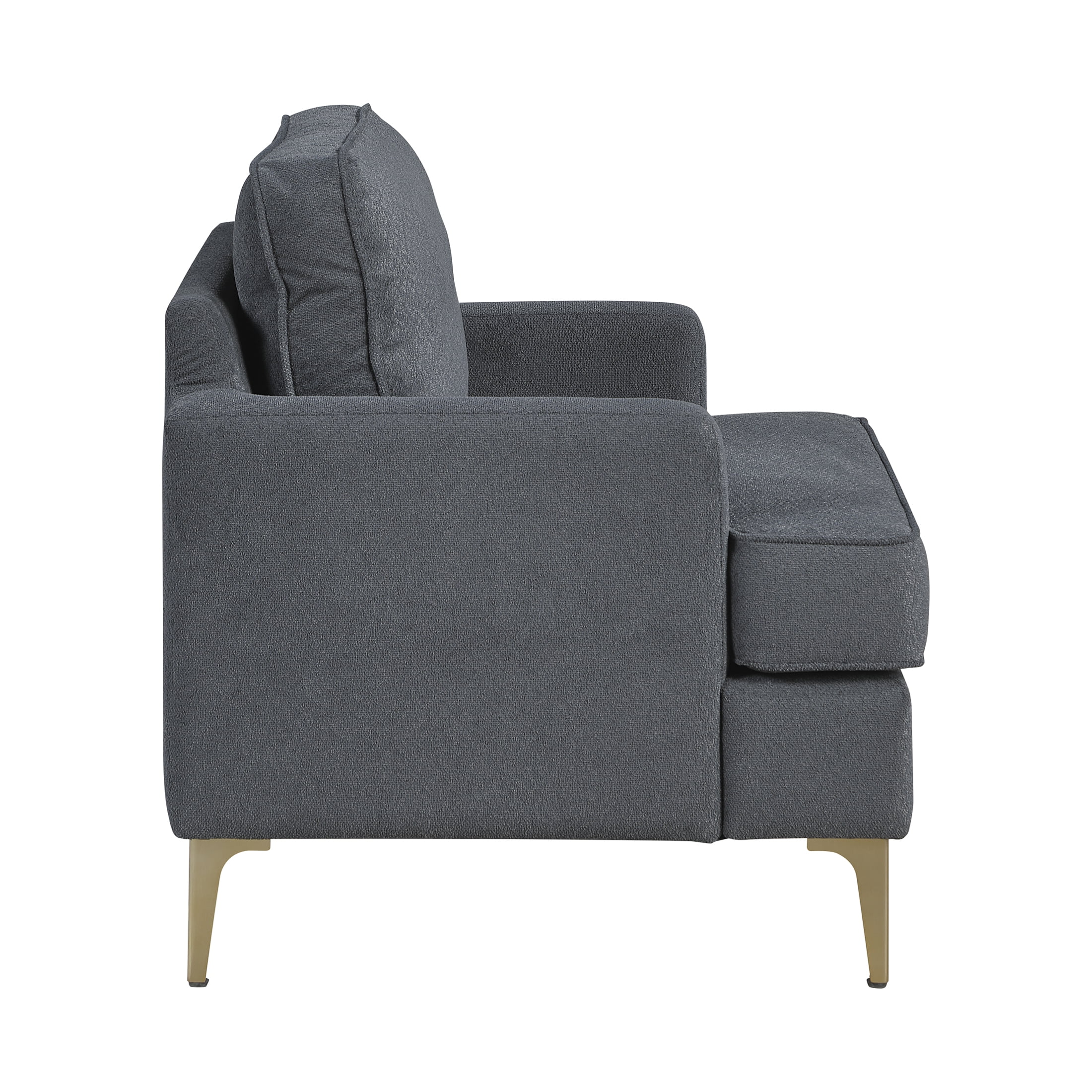 OakvillePark Northwyn Chenille Accent Chair with Metal Legs, Dark Gray