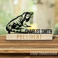 thumbnail image 2 of Craftnamesign Custom Wooden Iguana Desk Name Plate, Lizard Metal Nameplate, Iguana Desk Nameplate, 2 of 5