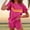 Hot Pink, variant on GZWYHT Two Piece Sets for Women Lounge Sets for Women Women 2 Piece Outfits Sweatsuit Casual Striped Pullover And Shorts Sets Travel Tracksuit Two Piece Sets for Women Summer Sets for Women Blue M