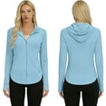 thumbnail image 6 of Fewfanhot Summer Tops for Women UPF 50+ Sun Protection Rash Guard, UV Long Sleeve Zip Hoodie Jacket, Lightweight Hiking Outdoor Shirts, 6 of 9