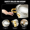 thumbnail image 5 of WARMOUNTS Gold Chafing Dish Buffet Set 2 Pack, 5QT Round Stainless Steel Chafers and Buffet Warmers Sets with Lid & Lid Holder for Parties Catering Events, Polished & No Finger Cuts, 5 of 13