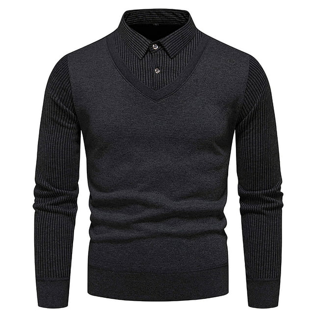 Weiqiqre Chandails pour Hommes Automne Mode Tricotée Chandail Décontracté Manches Longues Cardigan Ajusté Col Montant