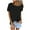 Black, variant on Dgankt Shirts for Women Women's Summer Solid Color Round Neck Short Sleeved T-shirt Top