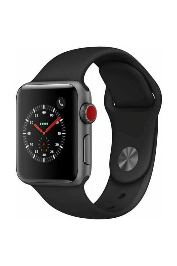 Pre-Owned Apple Watch Series 3 38mm GPS - Aluminum Case - Black Sport Band (2017) - Space Gray
