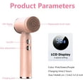 thumbnail image 6 of 2 in 1 Electric Face Scrubber with LED Display, Waterproof Rechargeable Face Cleansing Brush with 5 Spin Speeds for Deep Cleansing Gentle Exfoliating and Massaging, 6 of 9