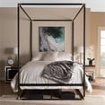 thumbnail image 2 of Bowery Hill Vintage Industrial Queen Metal Canopy Bed in Black, 2 of 6