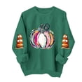 thumbnail image 3 of TKLPEHG Thanksgiving Sweatshirts for Women Fashion Long Sleeve Crewneck Fall Sweatshirt Cute Pumpkin Graphic Tops Casual Loose Fit Pullover (Army Green,XL), 3 of 6