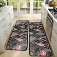 thumbnail image 4 of Kitchen Rugs Sets Of 2,Pioneer Flower Floral Print Pattern Anti Fatigue Kitchen Mat Rugs Non Slip Washable,Decorative Kitchen Floor Mats for Kitchen,Sink,Laundry,17"x47"+17"x47", 4 of 5