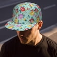 thumbnail image 6 of Tropical Flower & Leaves Snapback Hat, Adjustable Baseball Cap, Bright Summer Floral Print, Unisex Casual, 6 of 8