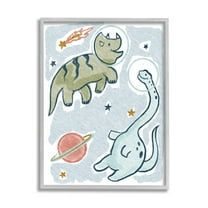 Stupell Industries Playful Dinosaurs Outer Space Planets Stars , 11 x 14, Design by Lil' Rue