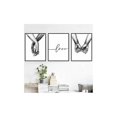 thumbnail image 3 of Pósteres decorativos de pared, 3 piezas, estilo blanco y negro, decoración de pared, juego de carteles, tomados de la mano y cita de amor en la pared, para sala de estar, cafetería, marcos, 3 of 5
