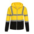 thumbnail image 5 of Dagegui High Visibility Sweatshirt for Men Safety Hoodie Pullover Sweatshirt Thin Fleece Winter Zip Up Hoodies Tops Outdoor Work Clothes Yellow XL, 5 of 6