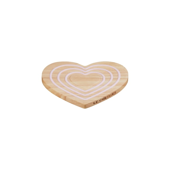 Le Creuset Dessous de Plat en Bois Magnétique en Forme de Cœur, 8 Pouces,