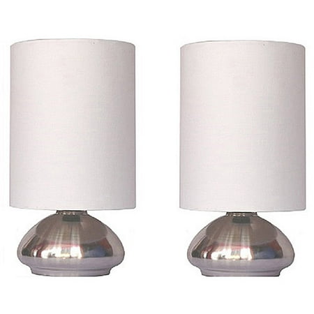 Simple Lamp Designs simple designs gemini 2-pack mini touch lamp with brushed steel Simple Lamp Designs simple designs gemini 2-pack mini touch lamp with brushed steel