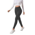 thumbnail image 3 of High Waisted Thicken Leggings for Women - No See Through Tummy Control Cycling Workout Yoga Pants Dark Grey S, 3 of 8