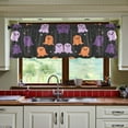 thumbnail image 3 of Yayeee Kitchen Curtains Tier Set of 2 Light Filtering 57"x24" Over Sink Window Panels, Halloween Orange Ghosts, 3 of 7