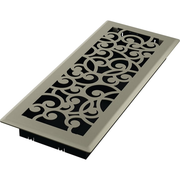 2-pack Imperial Wonderland Floor Register Satin Nickel - Adjustable - 2 Pack, 4 x 12-Inch — Residential Use, Standard Application