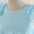 thumbnail image 5 of Sngxgn Girls Ruffle Tiered Dress Long Sleeve Flowy A-Line Dress(Sky Blue,130), 5 of 8
