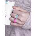 thumbnail image 6 of Deago Thin Slim and Stackable Silicone Rings Wedding Bands Engagement Ring For Women Pack of 10, Size 6, 6 of 7