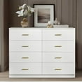 thumbnail image 3 of Jopath Modern 8-Drawer Dresser for Bedroom,Wood Wide Chest of Drawers Storage Organizer for Living Room,Hallway,White02, 3 of 8
