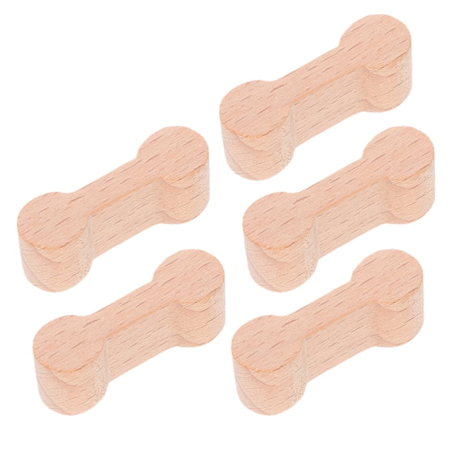 TABLZONE 5Pcs Train Track Connector Pieces Connection For Imaginative Play Beige Wood Unique Shape