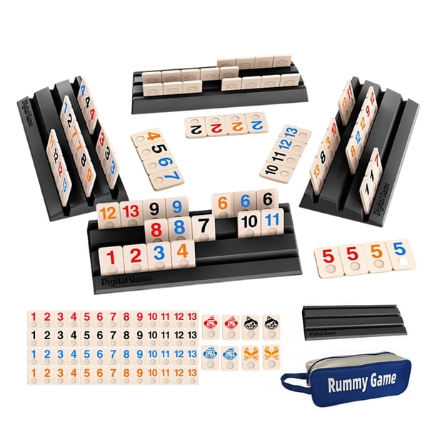 Bewildely Juego de de madera para 2-4 jugadores. Tarjetas digitales israelíes. Diversión para todas las edades. 104 tarjetas digitales. Juegos de cartas negro