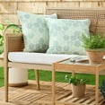 thumbnail image 2 of MARTHA STEWART Modern Banana Leaves Indoor Outdoor Decorative Pillow 2-Pack Set, UV Fade Resistant, Water Repellent, Printed Tropical Design, Green, 18"x18", 2 of 9