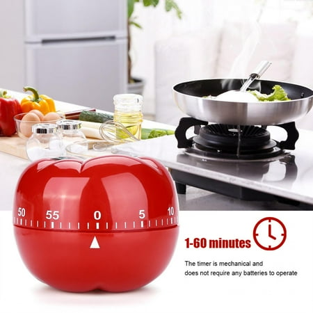 

DOACT Mechanical Timer Tomato Shaped Mechanical 60 Minutes Countdown Timer Kitchen Cooking & Baking Helper Kitchen Timer