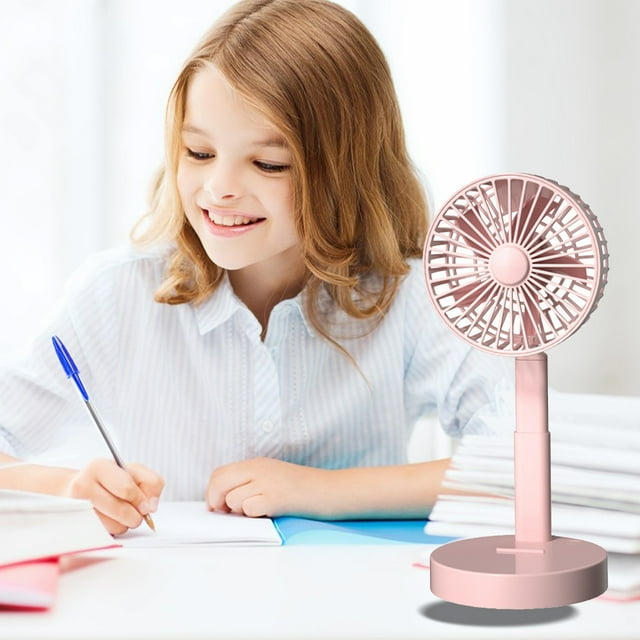 PRETXORVE Foldable Telescopic Charging Fan,, Mini Portable Desktop, Soft Wind Student Dormitory