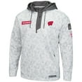 thumbnail image 2 of Men's Colosseum Arctic Camo Wisconsin Badgers OHT Military Appreciation Quarter-Zip Hoodie, 2 of 4
