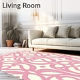 thumbnail image 2 of ODIKA 8'x10' Machine Washable Non-Slip Area Rug, Luxurious Curled Sheepskin with Undulating Waves Design High Traffic Rug, Pink, 531903, 2 of 7