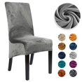 thumbnail image 2 of Funda de terciopelo para silla de 1/2/4/6 piezas, Tamaño XL, fundas para silla de respaldo largo, sala de estar lavable para funda de asiento, oficina, decoración de WED, 2 of 4