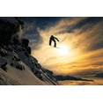 thumbnail image 2 of Sanne, Jakob 24x17 Black Ornate Wood Framed with Double Matting Museum Art Print Titled - Sunset Snowboarding, 2 of 4