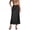 Black, variant on Ladies' Elegant Satin Lace Trim Maxi Skirt Silky Solid High Waist Maxi Skirt for Business Casual Gold