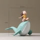 thumbnail image 3 of Estatuilla de estatuilla de y ballena linda Escultura Escultura de resina Decoración de animales Artesanía Adorno de escritorio para el Sentado Soledad Estatua de niña ballena, 3 of 9