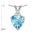 thumbnail image 3 of Star K� 8mm Heart Shape Genuine Sky Blue Topaz Three Stone Pendant Necklace, 3 of 9