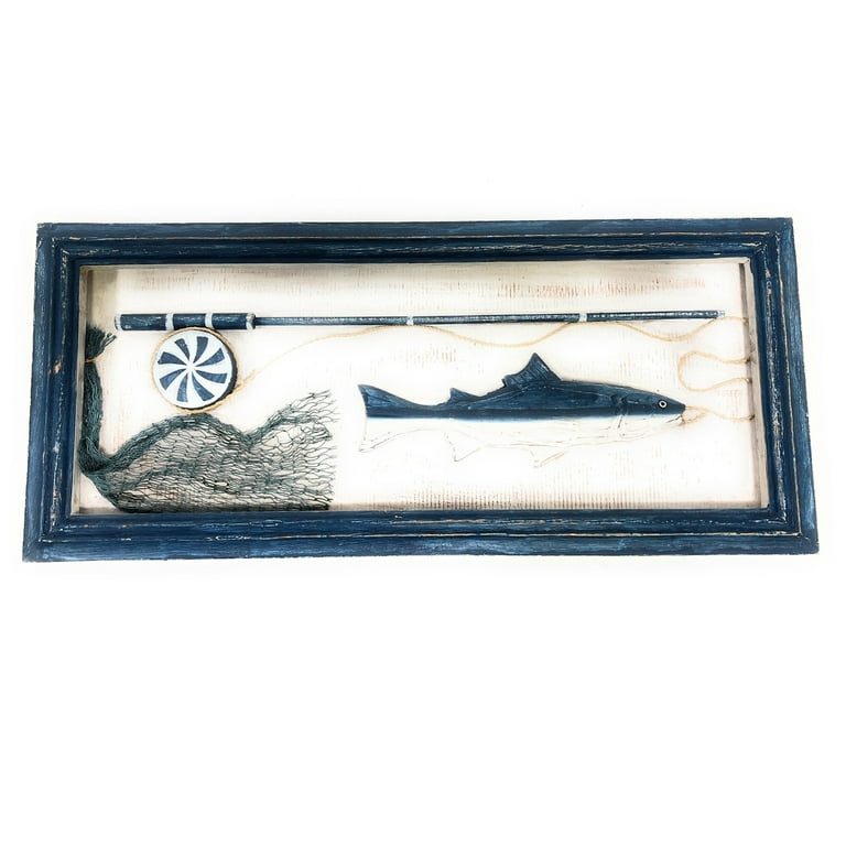 Decorative Fishing Gear Shadow Box 22 - Nautical Wall Hanging Decor |  #ata1801655