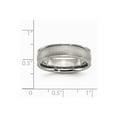 thumbnail image 2 of Titanium Ridged Edge 6mm Satin and Polished Band Ring - Size 5.5, 2 of 2
