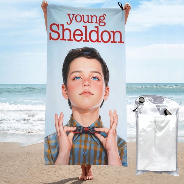 Toalla de playa de Young Sheldon, suave, de secado rápido, resistente a la arena, para piscina, yoga, gimnasio, camping, toallas de baño ligeras, regalo para niños, niñas, niños y adultos, 27,5 x 55