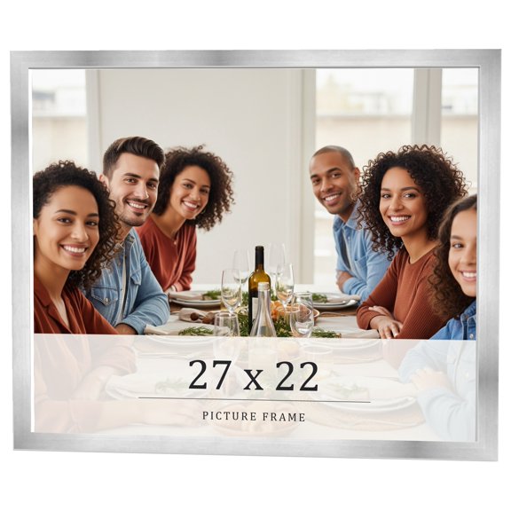 27x22 Frame Silver Real Wood Picture Frame Width 0.75 inches | Interior Frame Depth 0.5 inches |