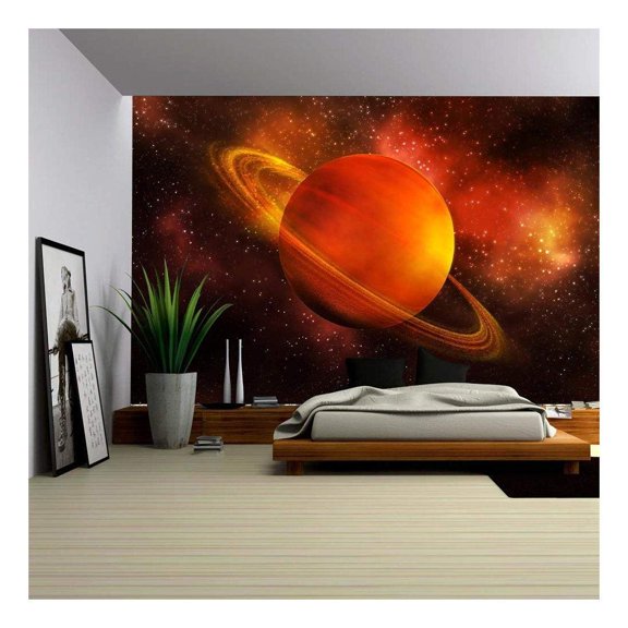 wall26 - The Planet Saturn in Space - Removable Wall Mural | Self-Adhesive Large Wallpaper - 100x144 inches