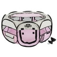 thumbnail image 6 of PETMAKER Portable Puppy Playpen with Mesh Windows and Zippered Roof (Pink), 6 of 6