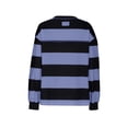 thumbnail image 5 of Hoodie Women Funny Fall Winter Loose Fit Crew Neck Long-sleeved Kimono One Shoulder Striped Leisure Cotton Tunic Tops Pullovers(Purple,M), 5 of 6