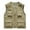 Tank Tops for Men Khaki, variant on Mens Big & Tall Vests M-6XL Plus Size Sleeveless Zip-Up V Neck Tank Tops with Multi-Pockets Solid Breathable Outdoor Hunting Fishing Vest