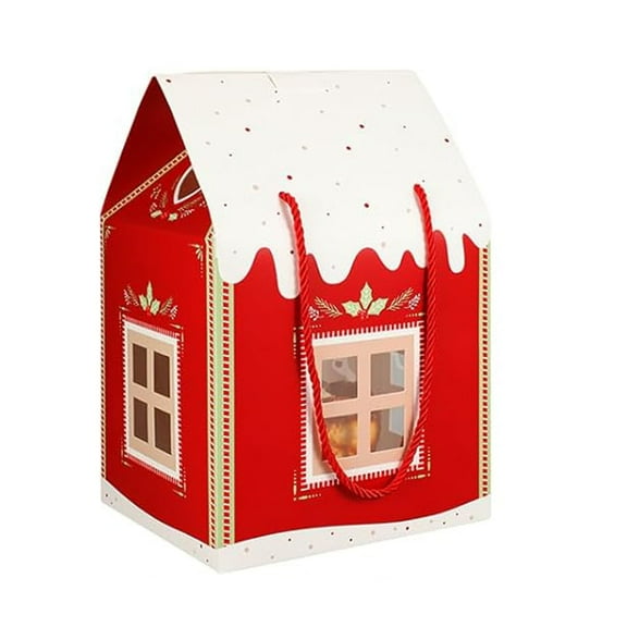 Festive Cottage Elegant House-Shaped Christmas Storage Holiday Décor for Cozy Homes