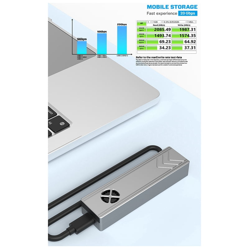 New 20G M.2 Solid State Drive Box NGFF-NVME Dual Protocol External Reading Notebook Mobile Phone Office Use Short