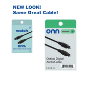onn 6' Digital Optical Audio Cable, Black
