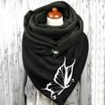thumbnail image 2 of Women Butterfly Print Cotton Winter Warm Button Up Scarf, 2 of 3