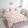 thumbnail image 3 of Homewish Puppy Dog Printed 7 Pieces Bedding Comforter Set,Pet Corgi Lovers Full Bedding Set,Pink Black Beige Fitted Sheet Flat Sheet For Boys,Luxury Bedroom Decor Reversible, 3 of 8